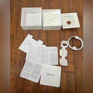APPLE AIRPODS PRO  1 ST GEN  EMPTY BOX WITH CHARGING CABLE + MANUAL + EAR TIPS